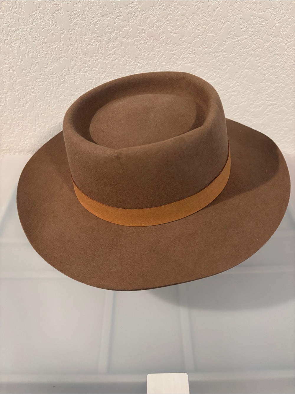 Lack of Color Mirage Boater Dusty brown XXL dipped crown genuine suede band NWT - Picture 2 of 15